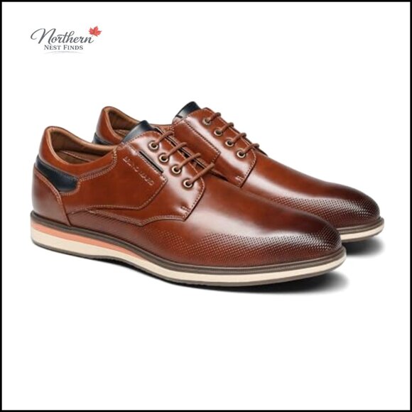 Men's Oxford Dress Shoes, Memory Foam, Business Casual Slip-On - Picture 4 of 7